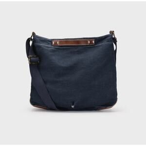 49 Square Miles Large Canvas Bucket Tote | Washed Navy Leather Trim, $275